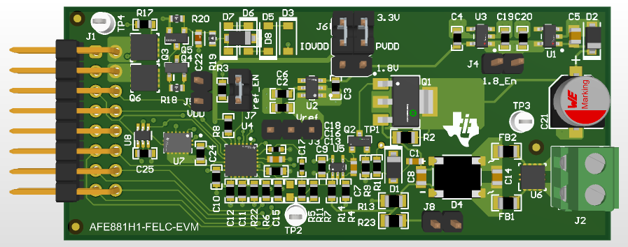 AFE88XH1-FELC-EVM AFE881H1-FELC-EVM Top View