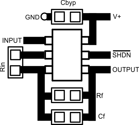 LMV341-N LMV342-N LMV344-N layout_sot23_SNOS990.gif