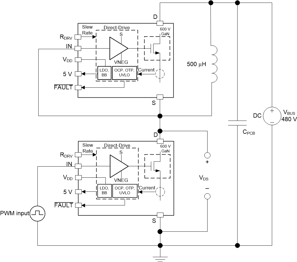 LMG3410R050 LMG3411R050 LMG3410R070-switching-test-diagram-SNOSD10.gif