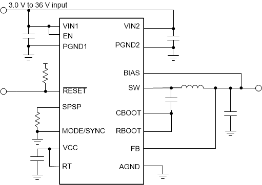 LM61480-Q1 LM61495-Q1 LM62460-Q1 Simplified Schematic