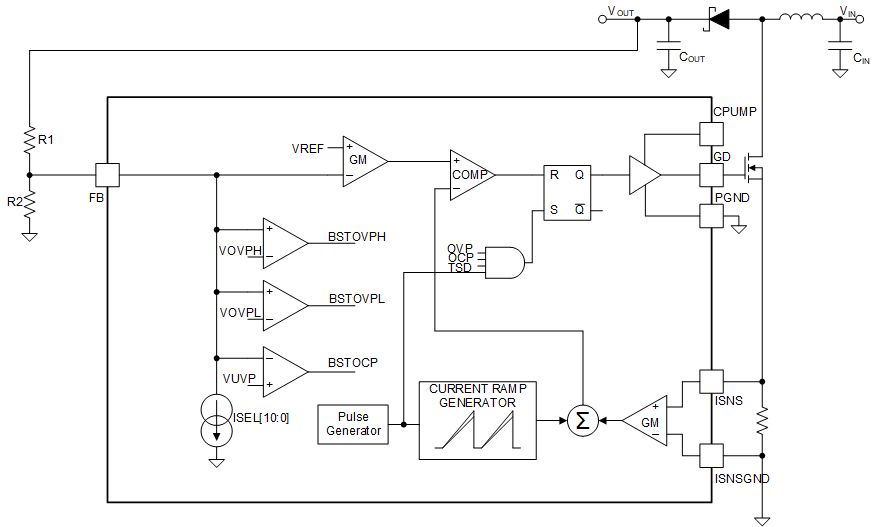 LP8866S-Q1 Two-Resistor FB Divider Circuit