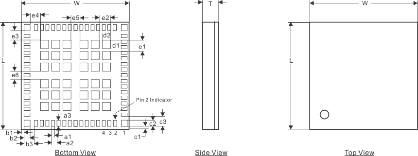 WL1807MOD WL1837MOD TI Module Mechanical Outline