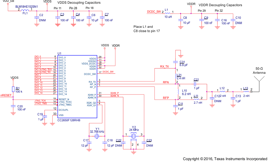 CC2640 circuit_1_external_differential_swrs178.gif