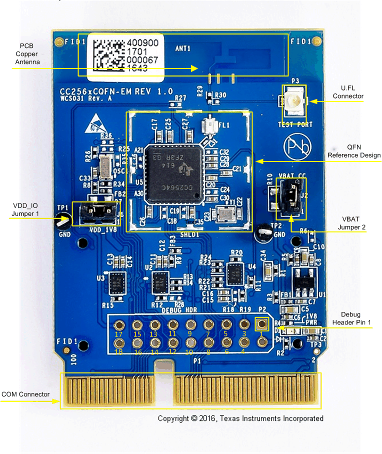  CC2564xCQFN-EM
                    Highlights