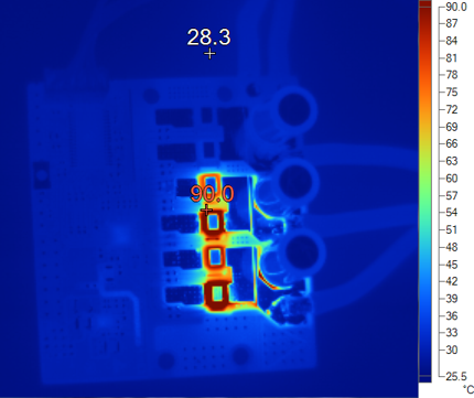 TIDA-00774 tida-00774-thermal-image-after-1-second-with-160A-peak-current-motor-winding.png