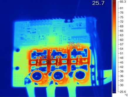 TIDA-00774 tida-00774-thermal-image-at-18VDC-input-33Arms-winding-current-100-duty-cycle.png